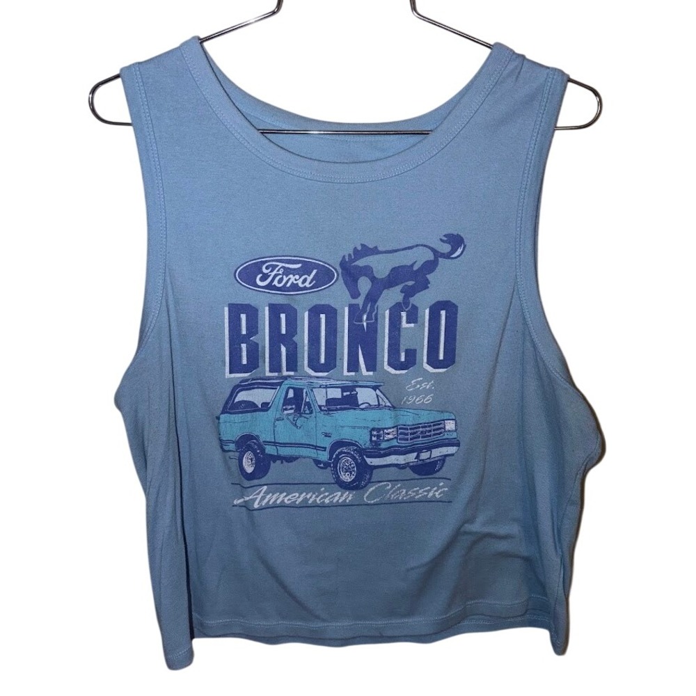 Ford Bronco American Classic Graphic Muscle Tank Top Blue XXL Hybrid Apparel